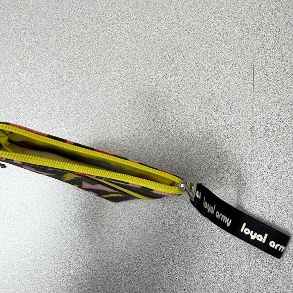 Vtg Loyal Army Zip Pouch Card Case Wallet Lightning Bolt Black Multi - Picture 5 of 5